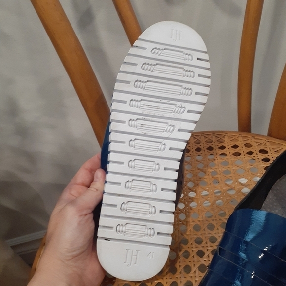 Ilse Jacobsen Hornbaek Tulip Patent  Loafer Casual Flat in Blue Web - Picture 8 of 12